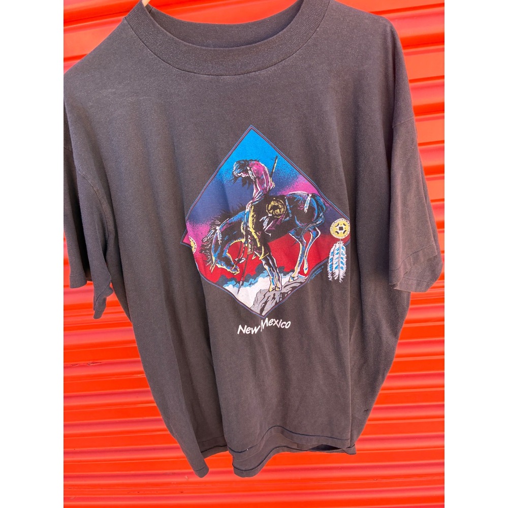 Vintage 90s New Mexico End of the Trail T-Shirt XXL Platinum Plus Single Stitch